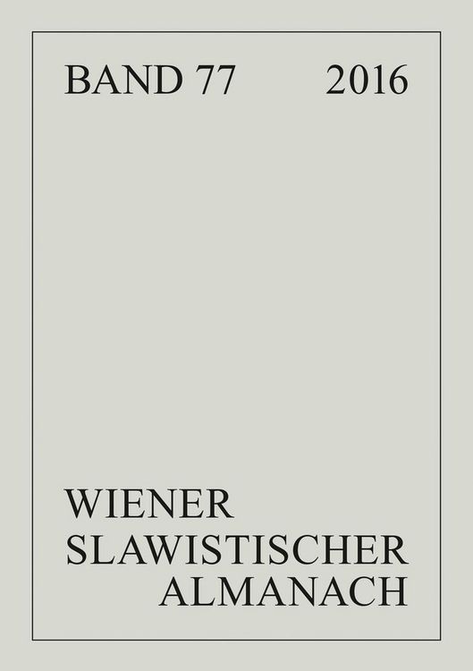 Produktbild: Wiener Slawistischer Almanach Band 77/2016