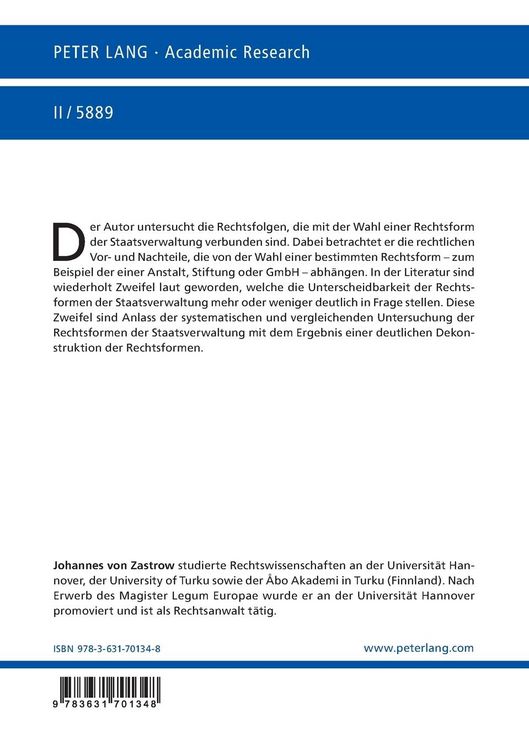 Produktbild: Rechtsformen der Staatsverwaltung &ndash; eine Dekonstruktion