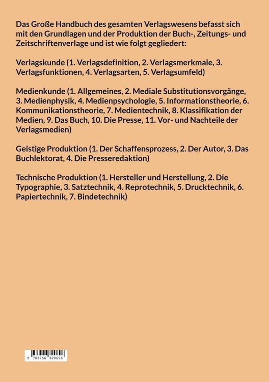Produktbild: Gro&szlig;es Handbuch des gesamten Verlagswesens