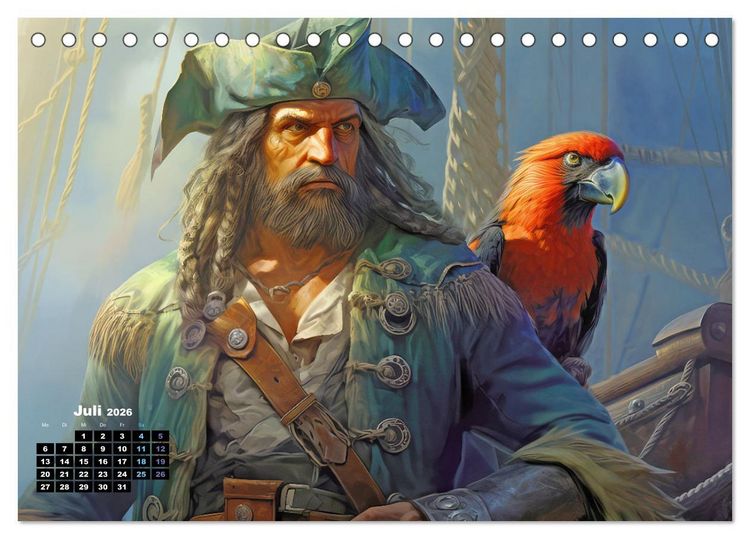 Produktbild: Piraten - Eine unsterbliche Faszination (Tischkalender 2026 DIN A5 quer), CALVENDO Monatskalender