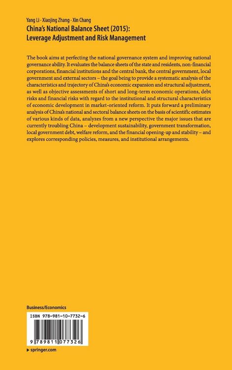 Produktbild: China's National Balance Sheet (2015): Leverage Adjustment and Risk Management