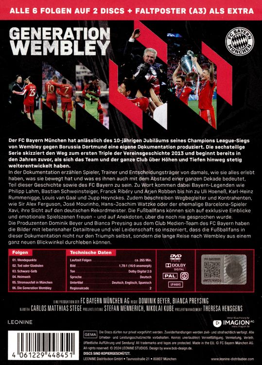 Produktbild: FC Bayern - Generation Wembley - Die Serie [2 DVDs]