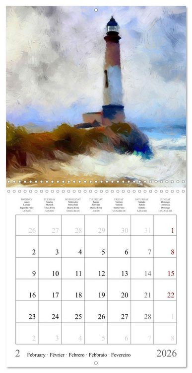 Produktbild: Phares de fantaisie (Calendrier mural carr&eacute; 2026 30x30 cm) Calendrier double avec une page pour vos prises de notes