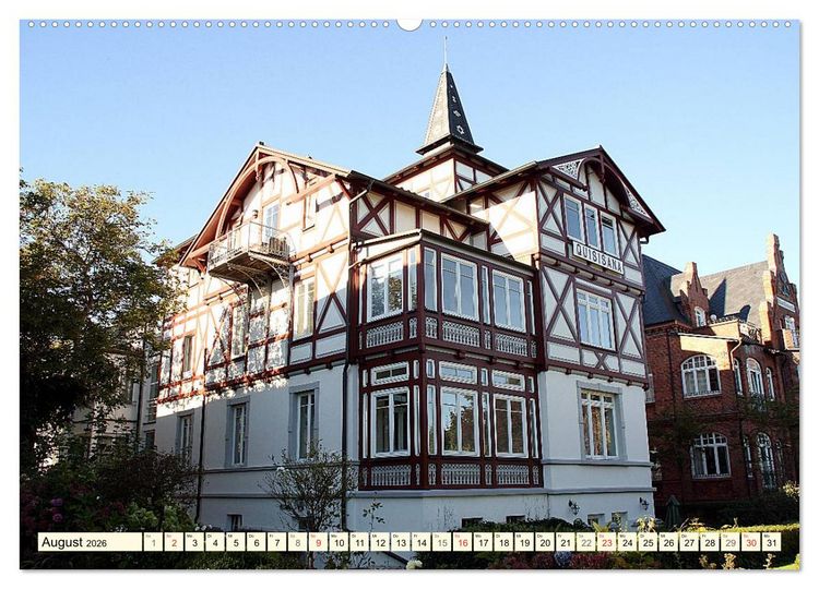Produktbild: Historische B&auml;derarchitektur R&uuml;gen (hochwertiger Premium Wandkalender 2026 DIN A2 quer), Kunstdruck in Hochglanz
