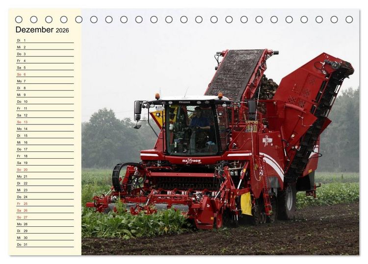 Produktbild: Landwirtschaftliche Maschinen im Einsatz (Tischkalender 2026 DIN A5 quer), CALVENDO Monatskalender