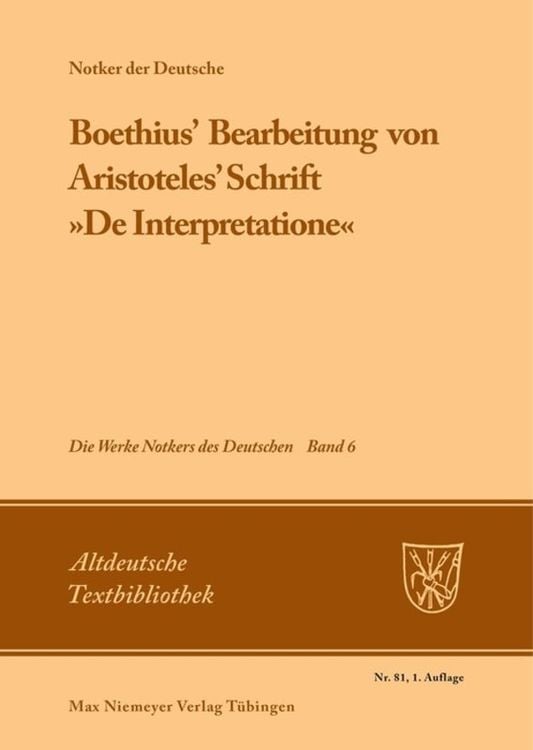 Produktbild: Boethius' Bearbeitung von Aristoteles' Schrift &raquo;De Interpretatione&laquo;
