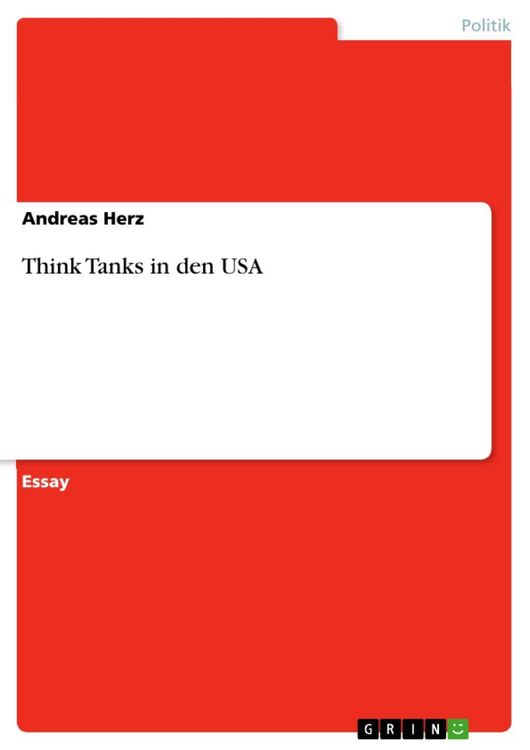 Produktbild: Think Tanks in den USA