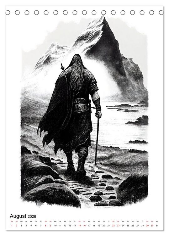 Produktbild: Welt und Mythologie der Wikinger (Tischkalender 2026 DIN A5 hoch), CALVENDO Monatskalender