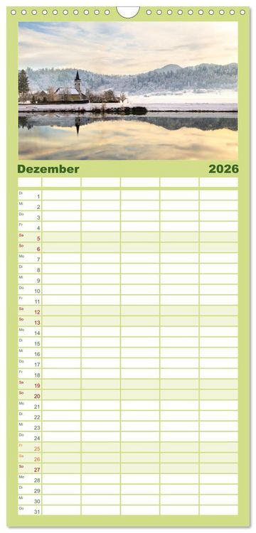 Produktbild: Familienplaner 2026 - Slowenische Landschaften mit 5 Spalten (Wandkalender, 21 x 45 cm) CALVENDO