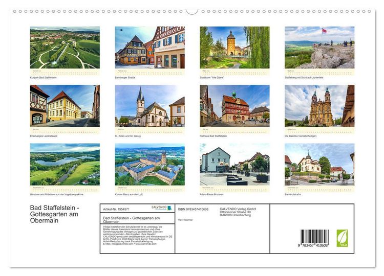 Produktbild: Bad Staffelstein - Gottesgarten am Obermain (hochwertiger Premium Wandkalender 2026 DIN A2 quer), Kunstdruck in Hochglanz