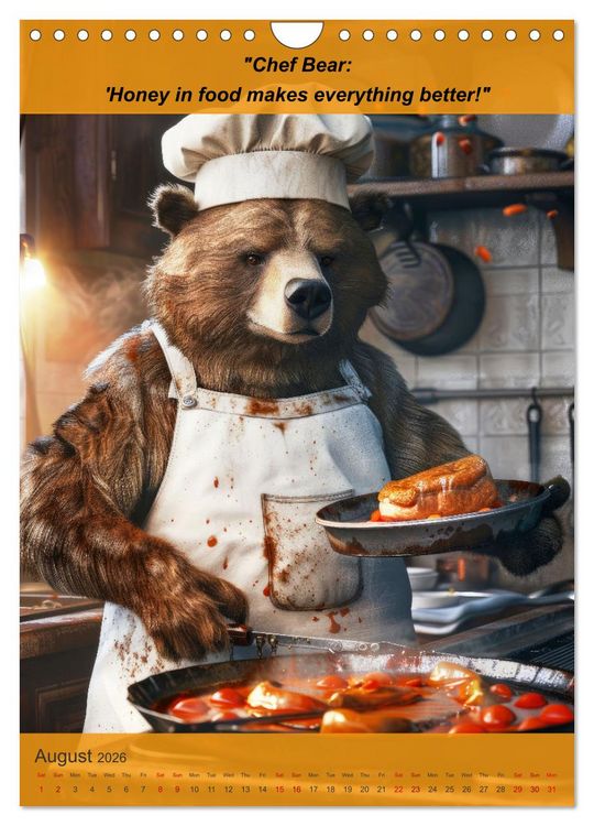 Produktbild: Cooking with animal humor (Wall Calendar 2026 DIN A4 portrait), CALVENDO 12 Month Wall Calendar