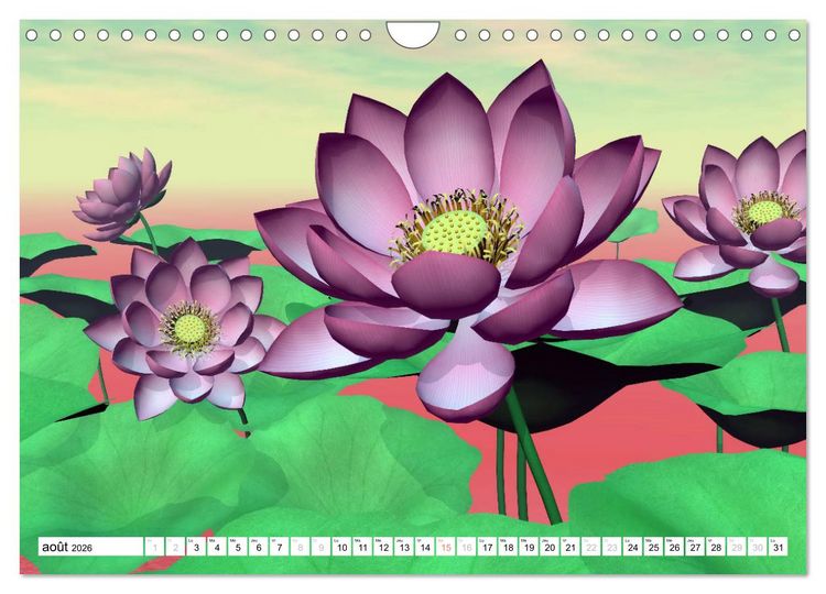 Produktbild: LOTUS M&Eacute;DITATIFS (Calendrier mural 2026 DIN A4 vertical), CALVENDO calendrier mensuel