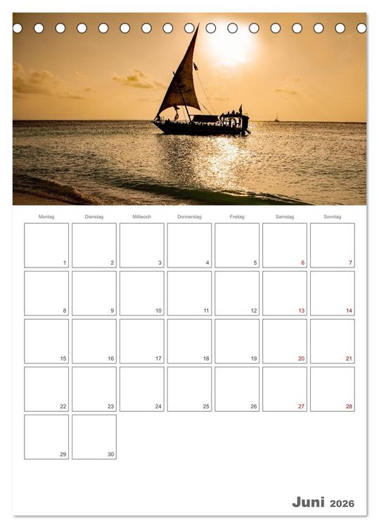 Produktbild: Sansibar - Traumreiseziel (Tischkalender 2026 DIN A5 hoch), CALVENDO Monatskalender