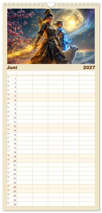 Produktbild: Familienplaner 2027 - Wilde Seelen mit 5 Spalten (Wandkalender, 21 x 45 cm) CALVENDO