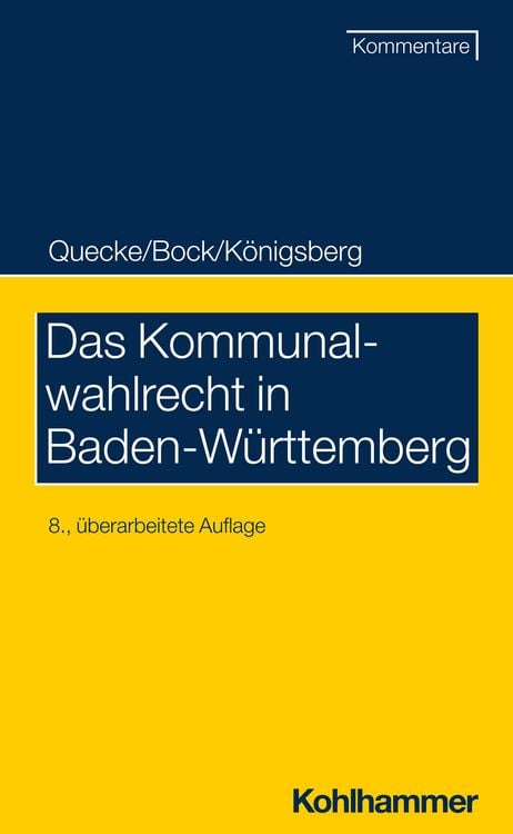 Produktbild: Das Kommunalwahlrecht in Baden-W&uuml;rttemberg