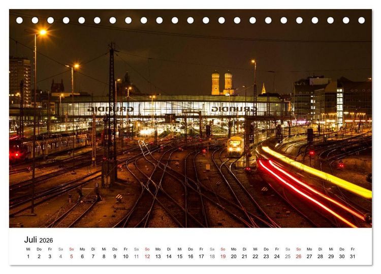 Produktbild: Nachts in M&uuml;nchen (Tischkalender 2026 DIN A5 quer), CALVENDO Monatskalender