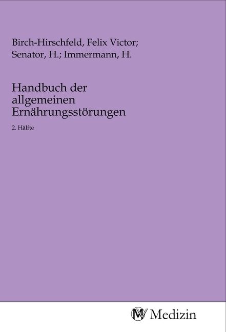 Produktbild: Handbuch der allgemeinen Ern&auml;hrungsst&ouml;rungen