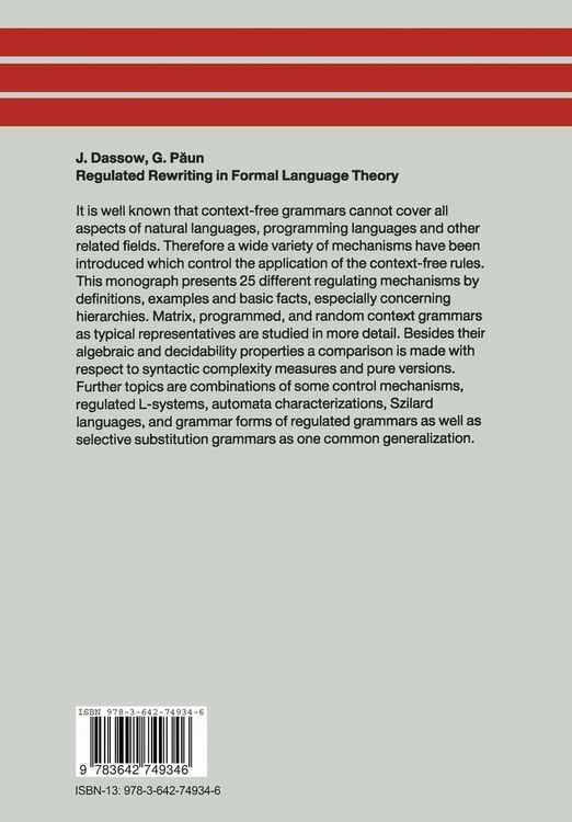 Produktbild: Regulated Rewriting in Formal Language Theory