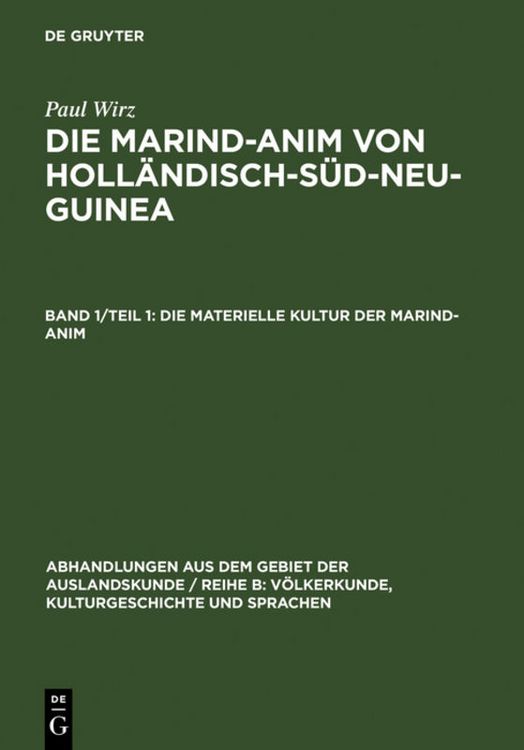 Produktbild: Die materielle Kultur der Marind-anim