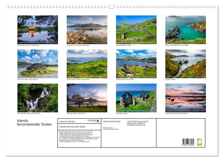Produktbild: Irlands fanzinierender S&uuml;den (Wandkalender 2026 DIN A2 quer), CALVENDO Monatskalender