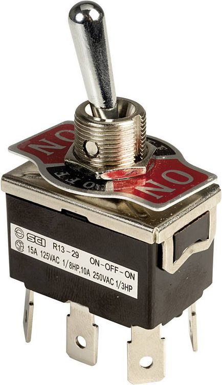 Produktbild: SCI R13-29E-01-HPH Kippschalter 250 V/AC 10A 2 x Ein/Aus/Ein rastend 1St.
