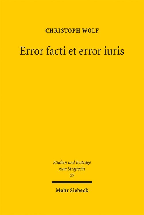 Produktbild: Error facti et error iuris