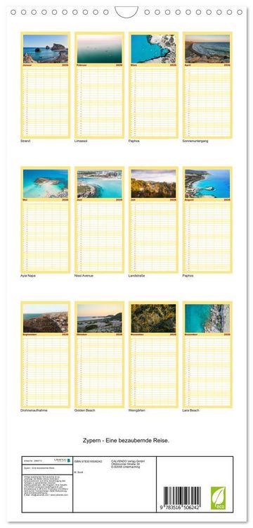 Produktbild: Familienplaner 2026 - Zypern - Eine bezaubernde Reise. mit 5 Spalten (Wandkalender, 21 x 45 cm) CALVENDO