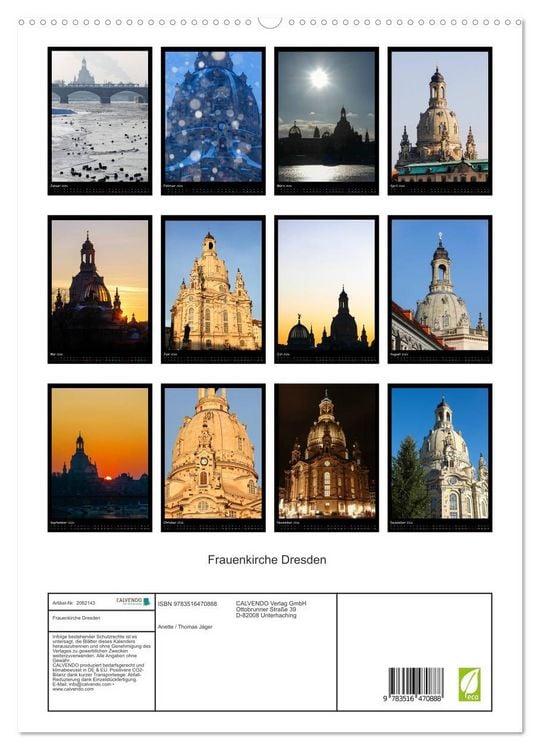 Produktbild: Frauenkirche Dresden (hochwertiger Premium Wandkalender 2026 DIN A2 hoch), Kunstdruck in Hochglanz
