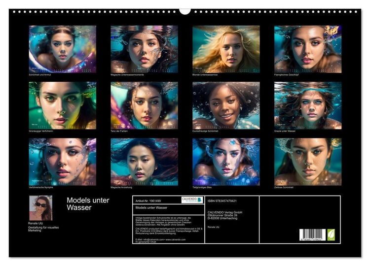Produktbild: Models unter Wasser (Wandkalender 2026 DIN A2 quer), CALVENDO Monatskalender
