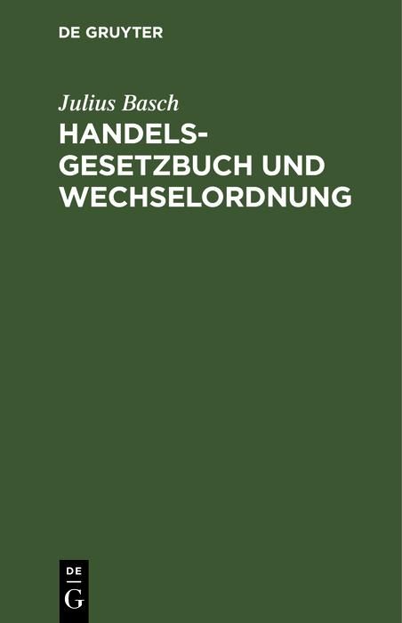 Produktbild: Handelsgesetzbuch und Wechselordnung