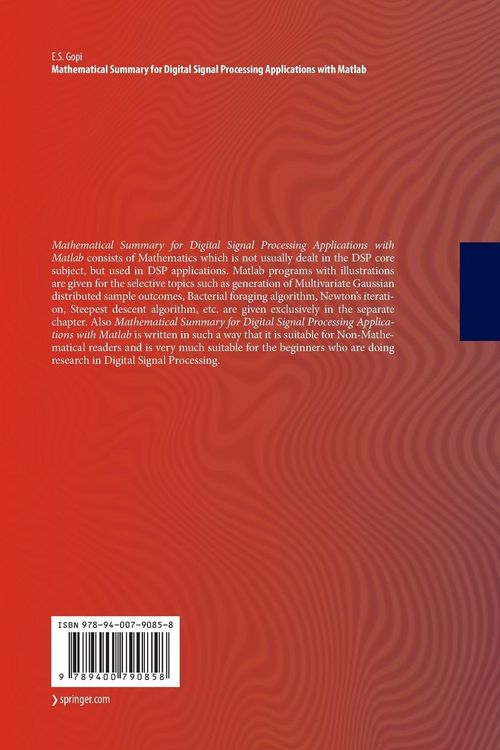 Produktbild: Mathematical Summary for Digital Signal Processing Applications with Matlab