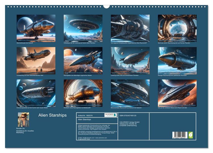 Produktbild: Alien Starships (Wandkalender 2026 DIN A2 quer), CALVENDO Monatskalender