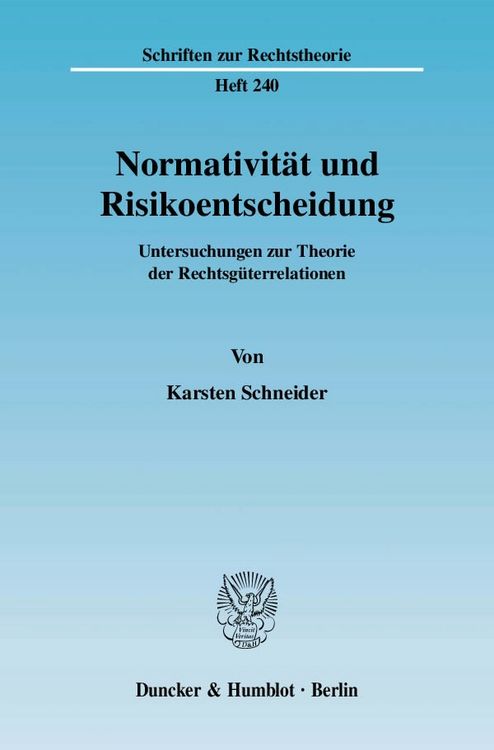 Produktbild: Normativit&auml;t und Risikoentscheidung.
