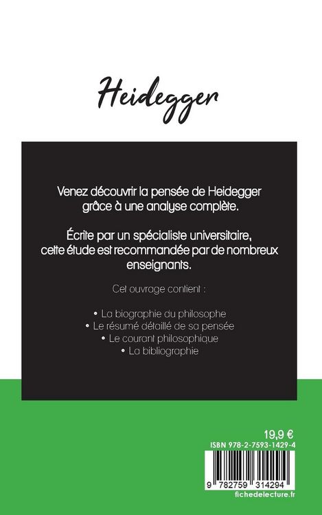 Produktbild: Heidegger (&eacute;tude et analyse compl&egrave;te de sa pens&eacute;e)