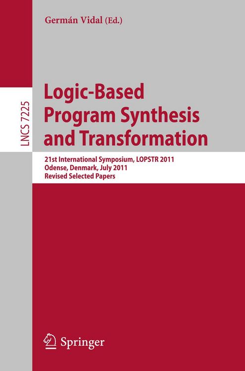 Produktbild: Logic-Based Program Synthesis and Transformation