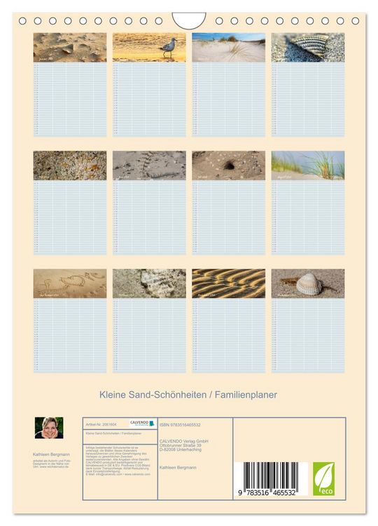 Produktbild: Kleine Sand-Sch&ouml;nheiten / Familienplaner (Wandkalender 2026 DIN A4 hoch), CALVENDO Monatskalender