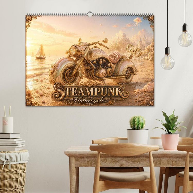 Produktbild: STEAMPUNK Motorcycles (Wandkalender 2027 DIN A2 quer), CALVENDO Monatskalender