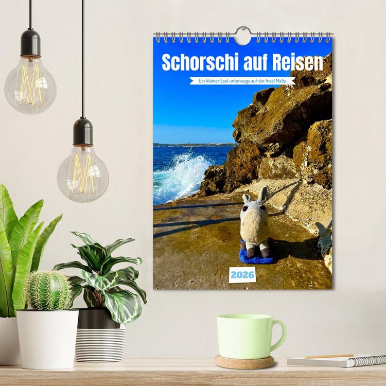 Produktbild: Schorschi auf Reisen ein kleiner Esel unterwegs auf der Insel Malta (Wandkalender 2026 DIN A4 hoch), CALVENDO Monatskalender