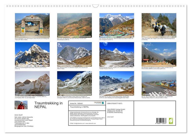 Produktbild: Traumtrekking in NEPAL (Wandkalender 2026 DIN A2 quer), CALVENDO Monatskalender