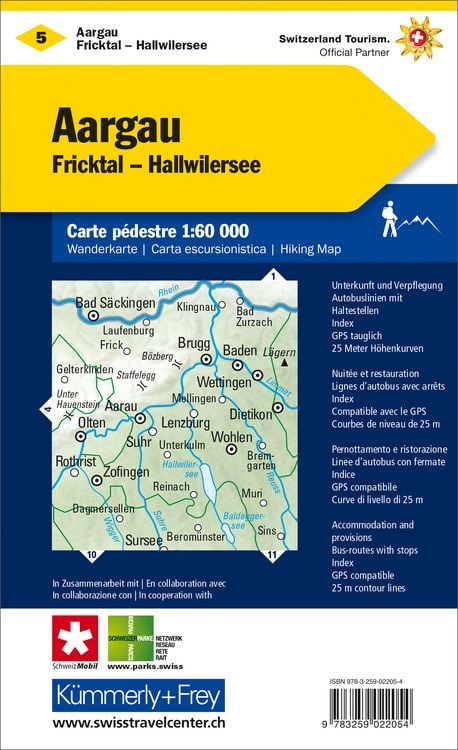 Produktbild: KuF Schweiz Wanderkarte 5 Aargau
