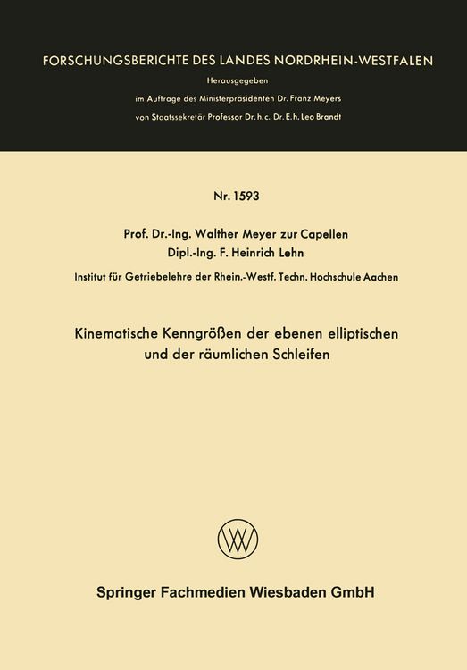 Produktbild: Kinematische Kenngr&ouml;&szlig;en der ebenen elliptischen und der r&auml;umlichen Schleifen