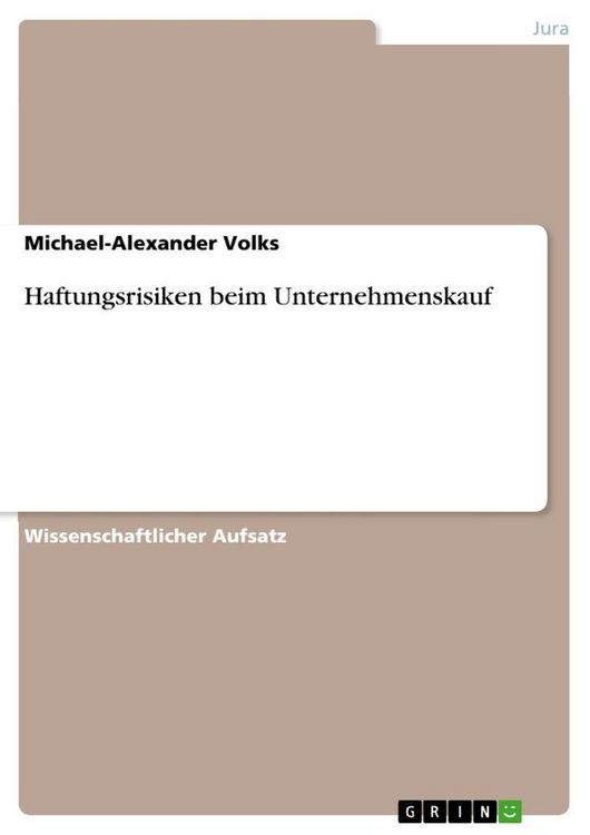 Produktbild: Haftungsrisiken beim Unternehmenskauf