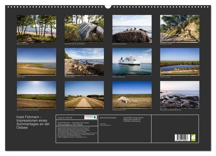 Produktbild: Insel Fehmarn - Impressionen eines Sommertages an der Ostsee (Wandkalender 2026 DIN A2 quer), CALVENDO Monatskalender