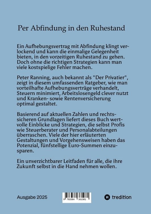 Produktbild: Per Abfindung in den Ruhestand - Ein Leitfaden zur Optimierung von Abfindungen, Steuern und Sozialversicherungen.