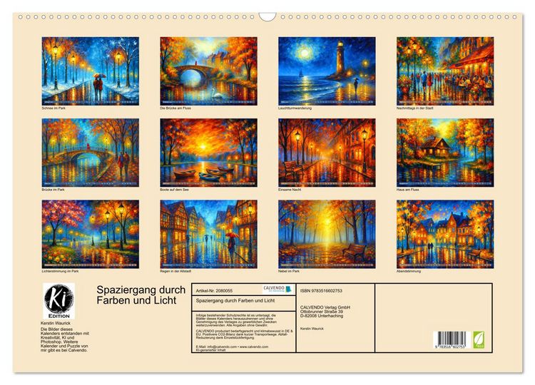 Produktbild: Spaziergang durch Farben und Licht (Wandkalender 2026 DIN A2 quer), CALVENDO Monatskalender