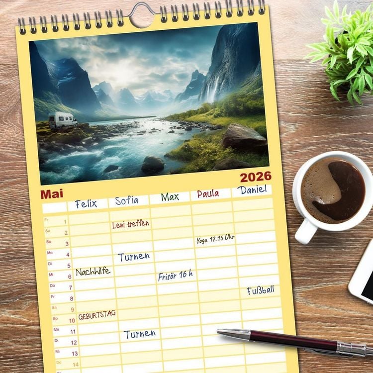 Produktbild: Familienplaner 2026 - Der Ruf des Nordens mit 5 Spalten (Wandkalender, 21 x 45 cm) CALVENDO