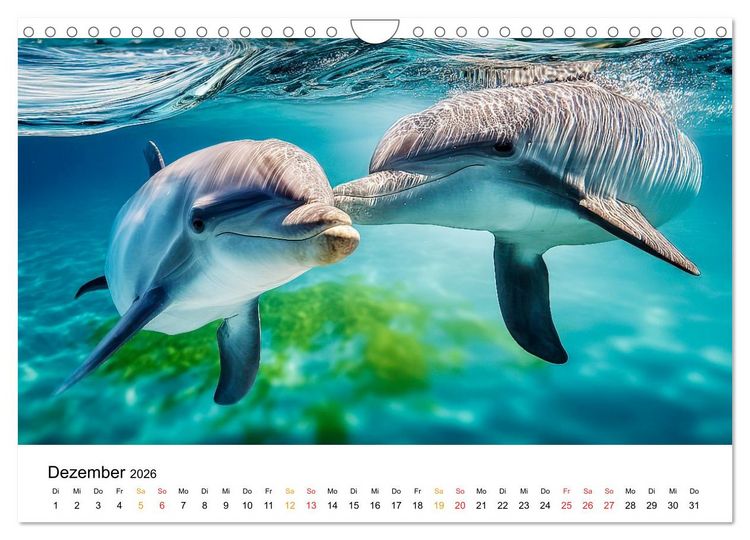 Produktbild: Delfine - Wellen K&uuml;nstler (Wandkalender 2026 DIN A4 quer), CALVENDO Monatskalender