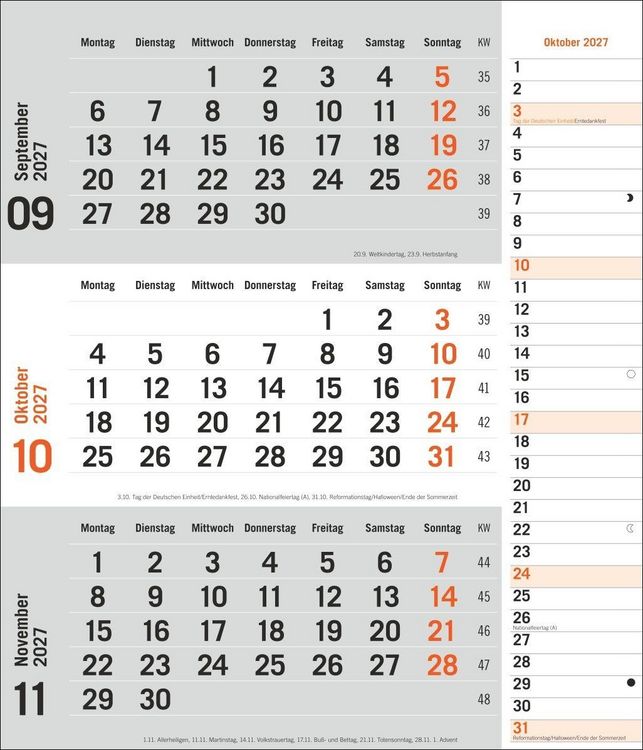 Produktbild: times&more 3-Monatsplaner, orange 2027