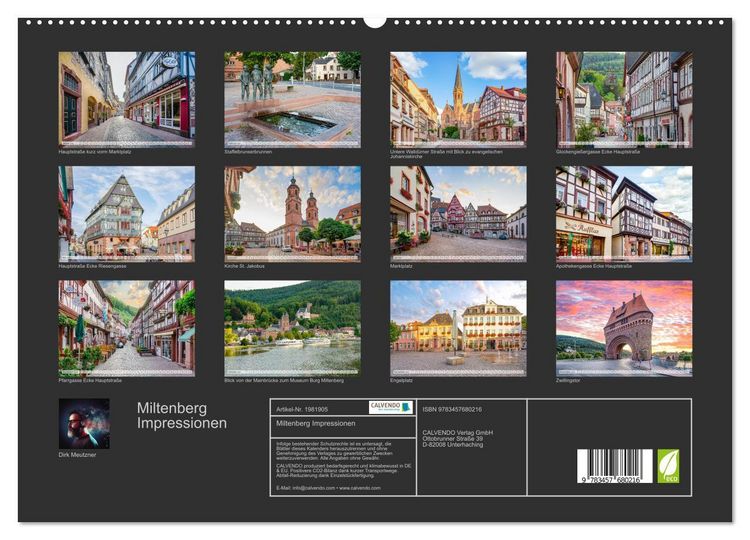 Produktbild: Miltenberg Impressionen (hochwertiger Premium Wandkalender 2026 DIN A2 quer), Kunstdruck in Hochglanz