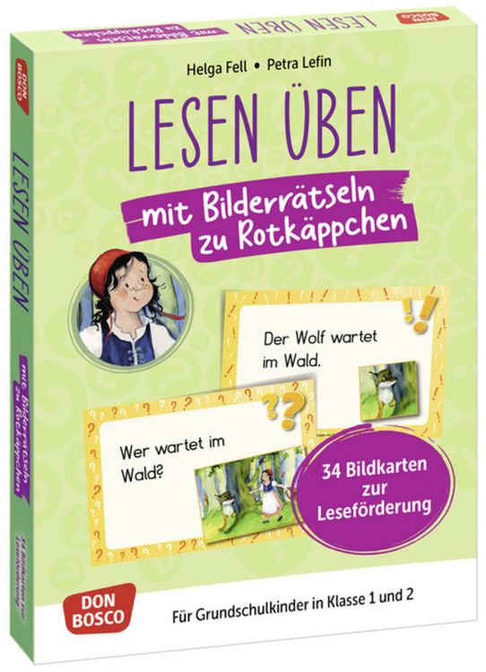 Produktbild: Lesen &uuml;ben mit Bilderr&auml;tseln zu Rotk&auml;ppchen. 34 Bildkarten zur Lesef&ouml;rderung